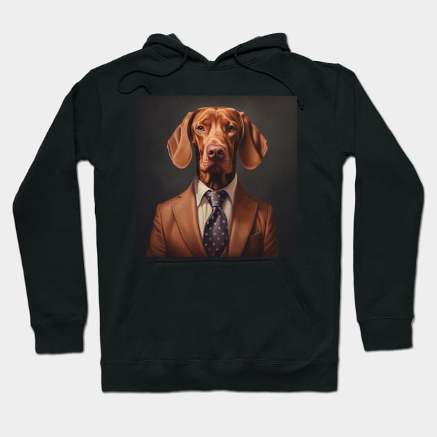 Vizsla Dog in Suit Hoodie by Merchgard